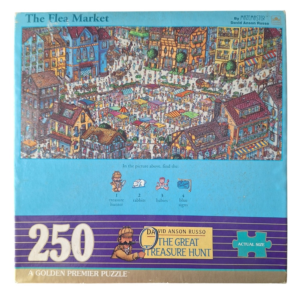 Vintage Golden Mazemaster David Anson Russo The Flea Market 250 Piece Puzzle